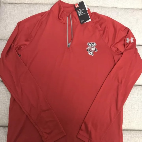 Under Armour Tops - Womens S Wisconsin Badgers Qtr Zip Long Sleeve NWT